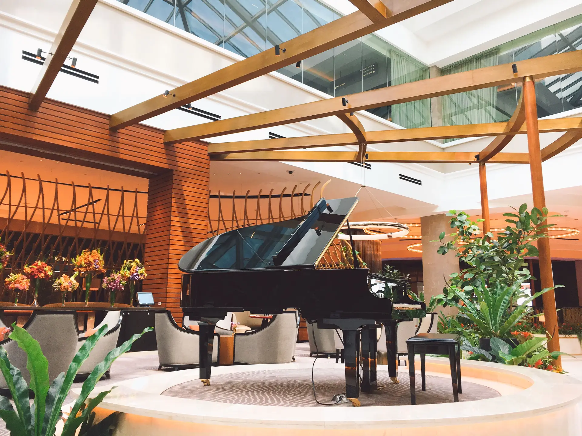 Hotel lobby and room access